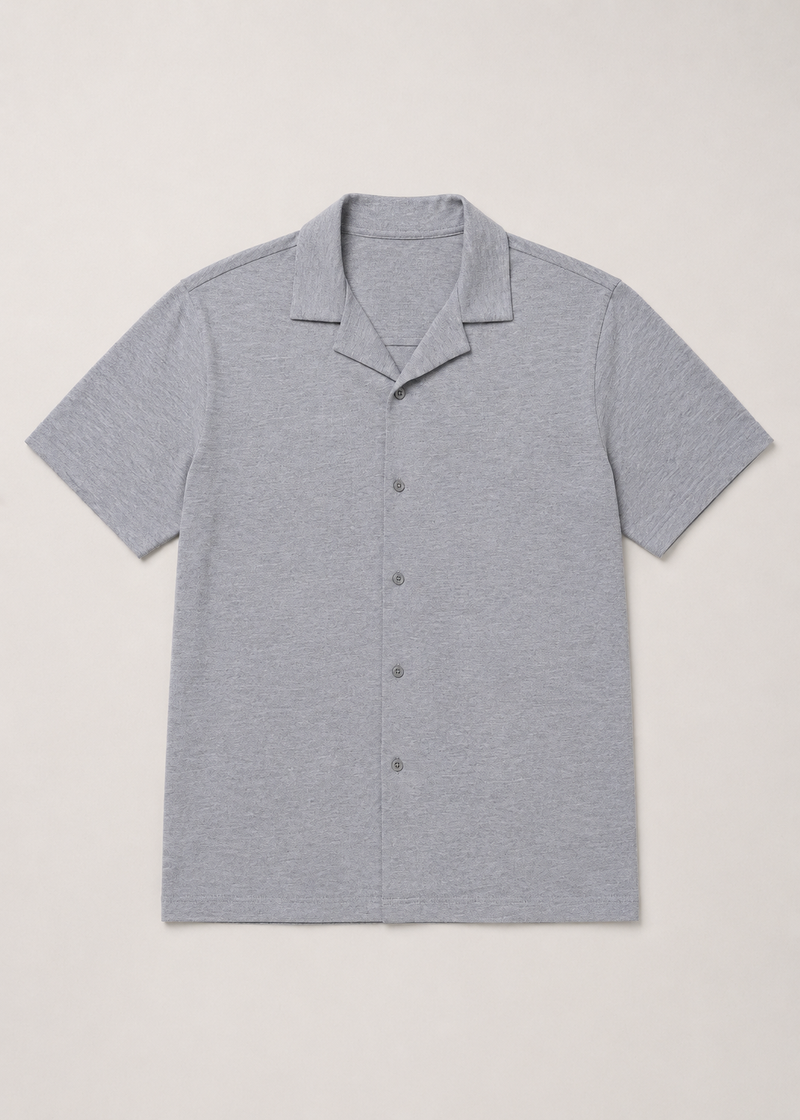 Notch Collar Knitted Shirt