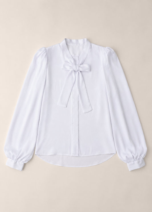 TIE NECK BUTTON-DOWN SHIRT