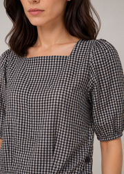 cropped checkered top