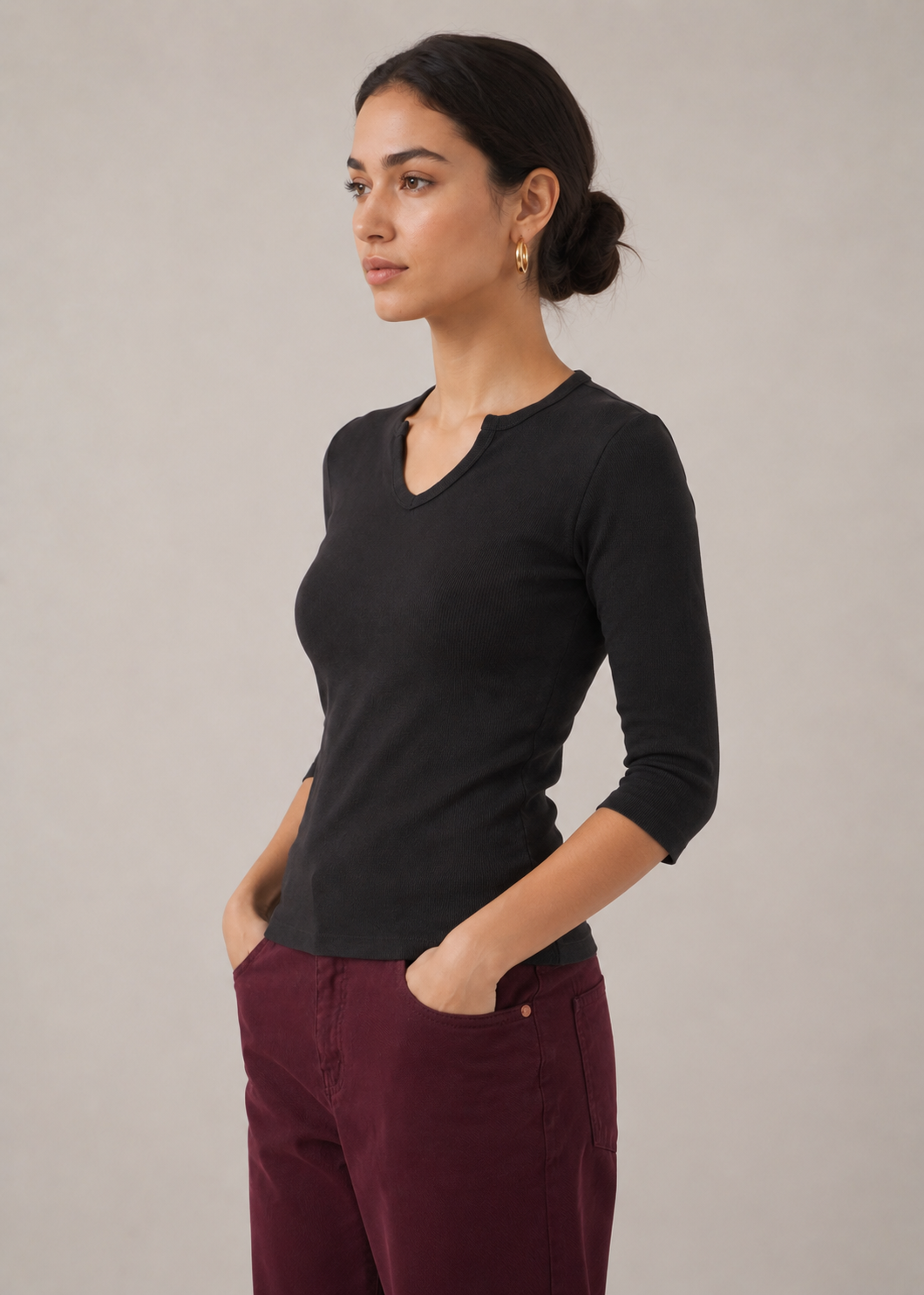 V-Cut Neck Tshirt
