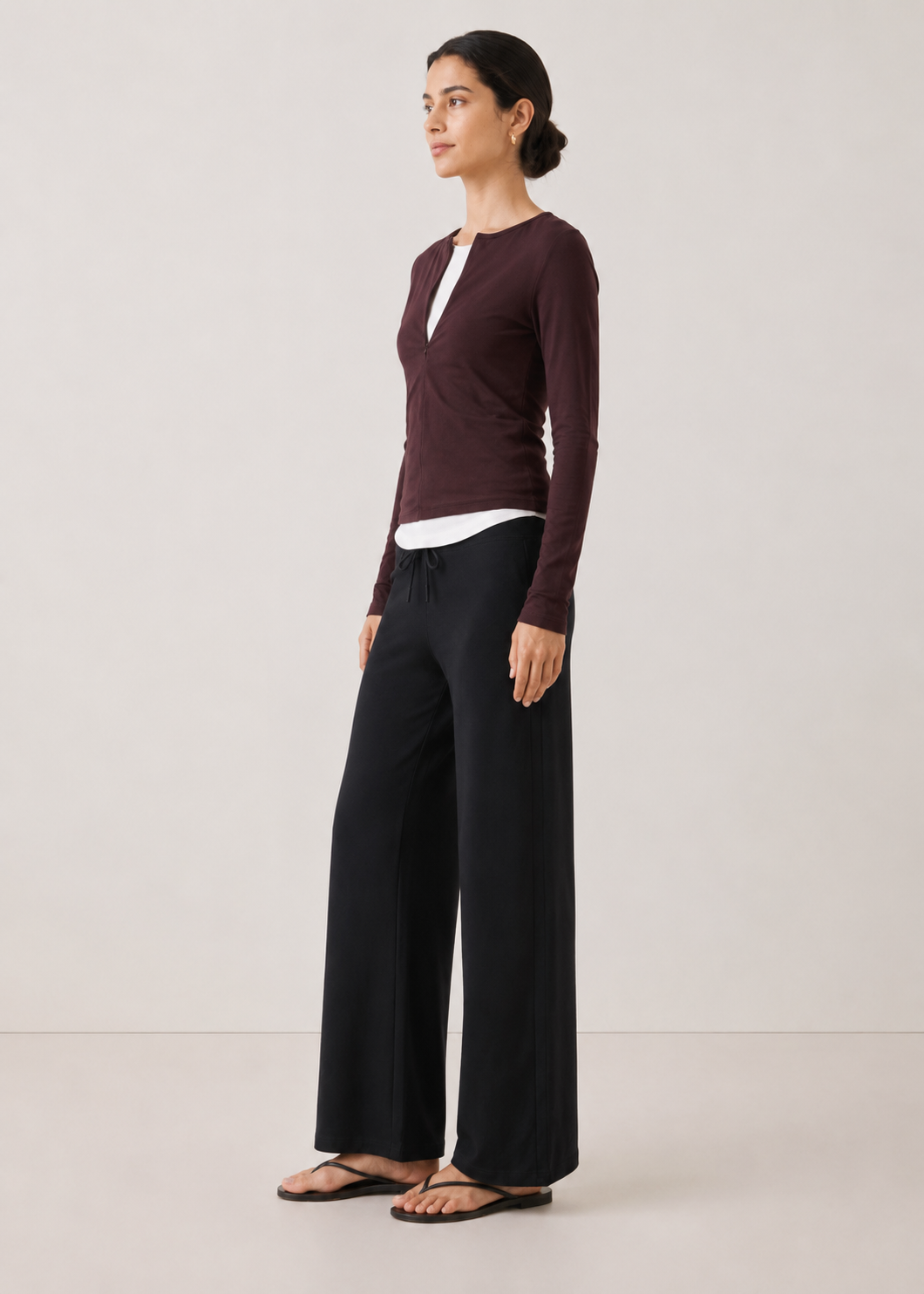 LAYERED HALF-ZIP TOP