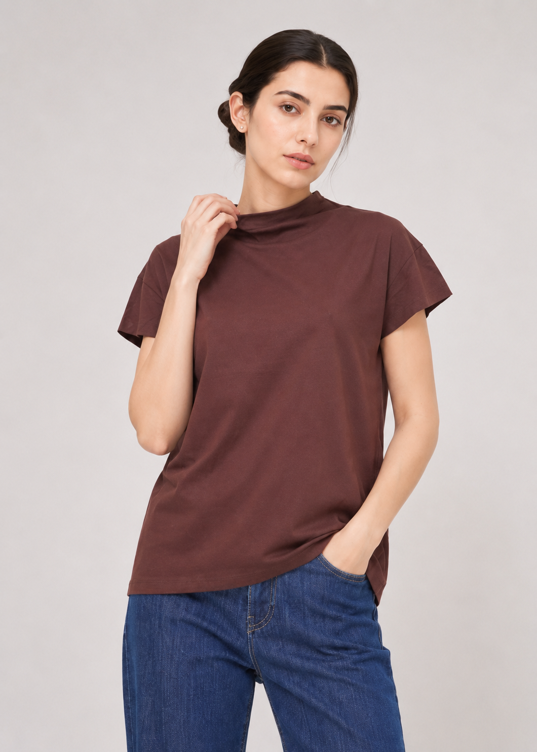 mock neck tshirt