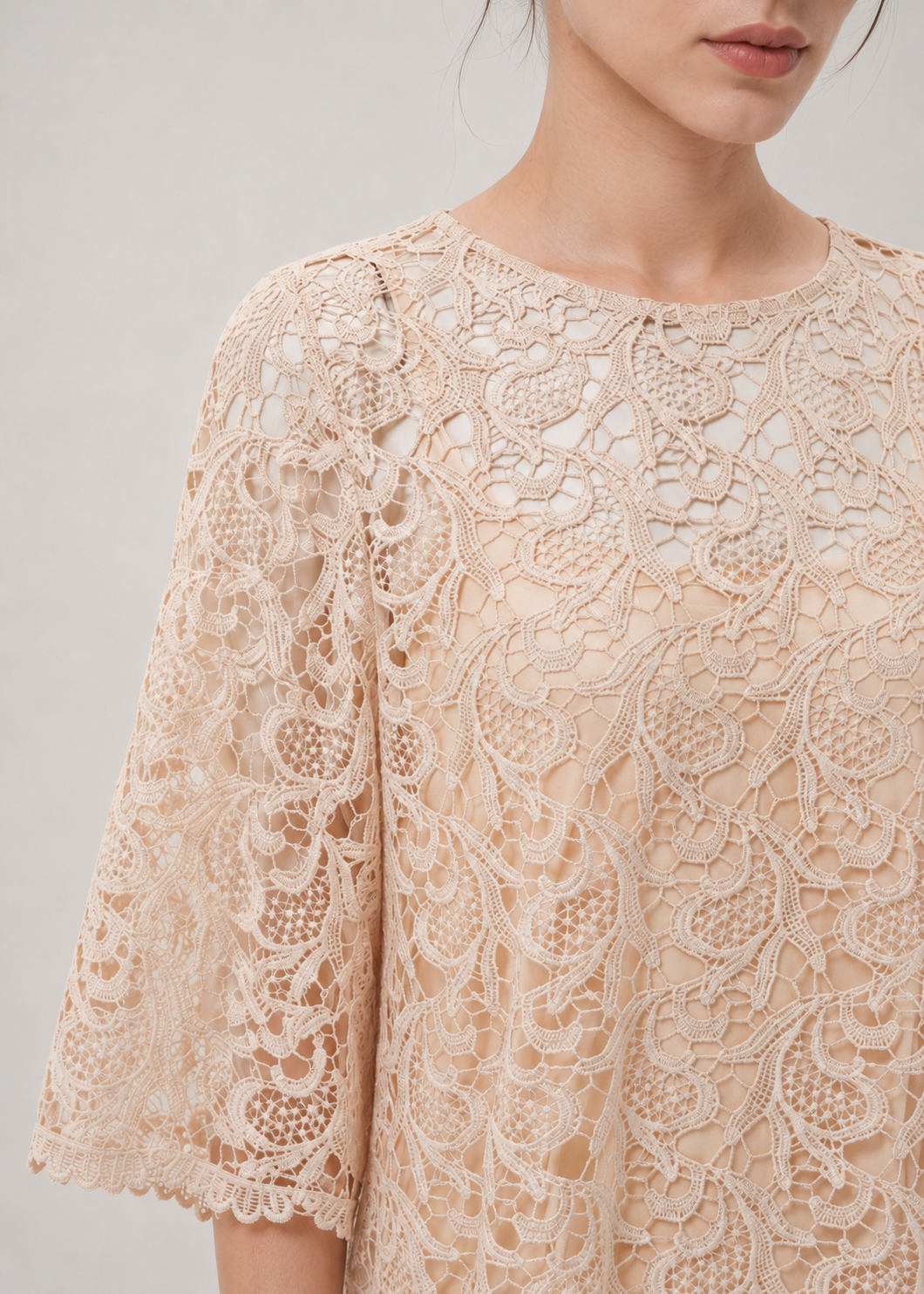 Women's Elegant Lace Co-Ord Dress Set
