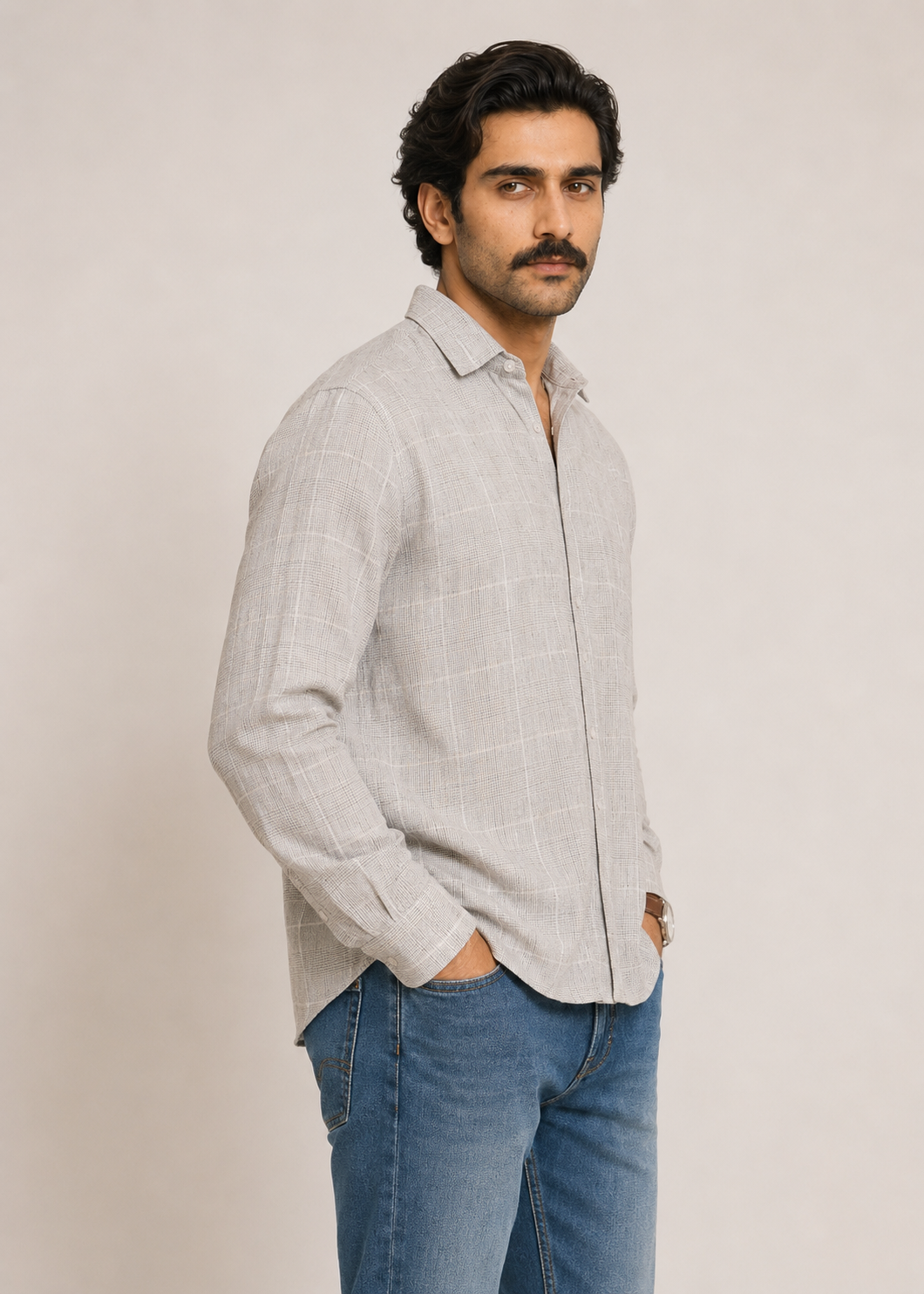 100% Linen Yarn-Dyed Shirt