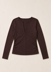 double neck half zip T-shirt - WKT017SS26A