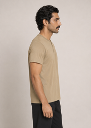 Blended Pique Henley T-Shirt