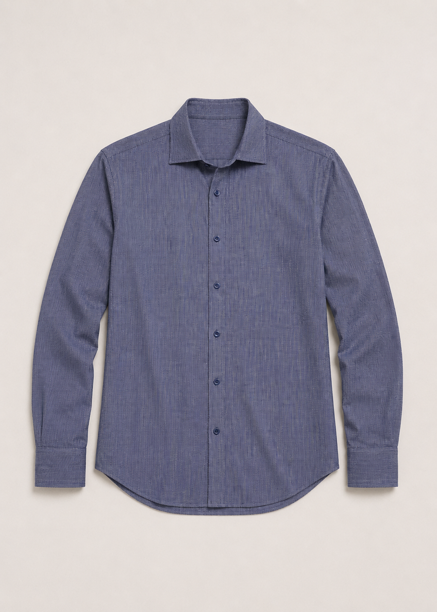 Linen Blend Checkered Shirt