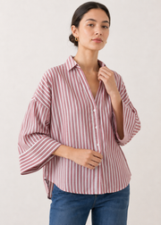 boxy cut striper shirt - WWS03SS26A