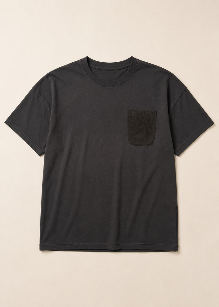 CREW NECK SUEDE TEE
