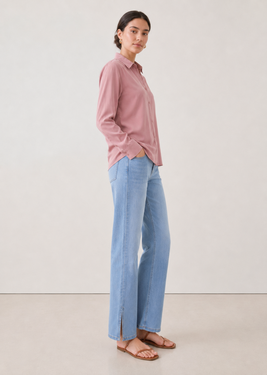 side slit loose jeans - WDJ11SS26