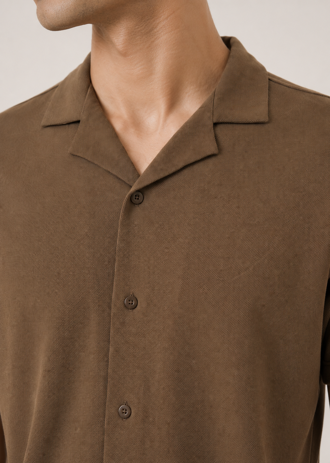 knotch collar knit shirt