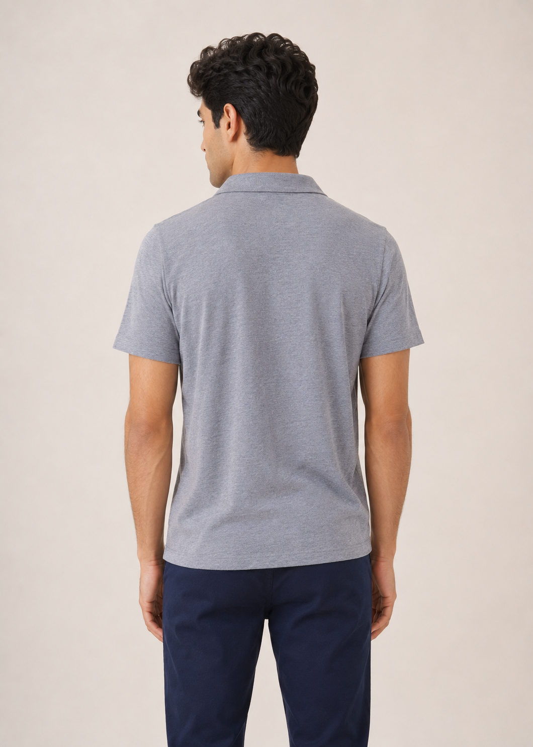 knotch collar knit shirt