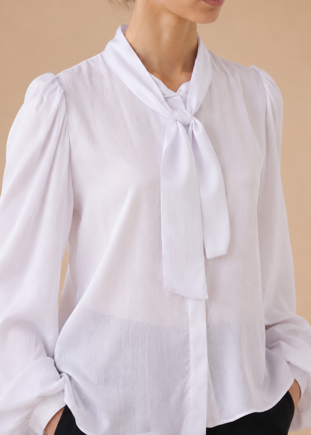 Tie Neck button down shirt