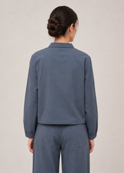 front zipped collar shirt cordset