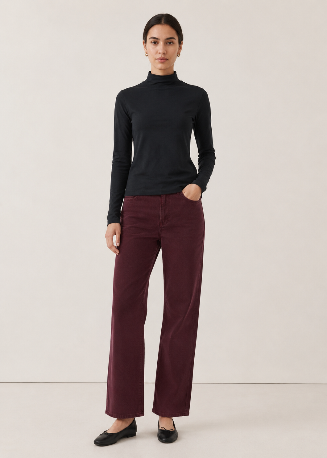 mock neck tshirt