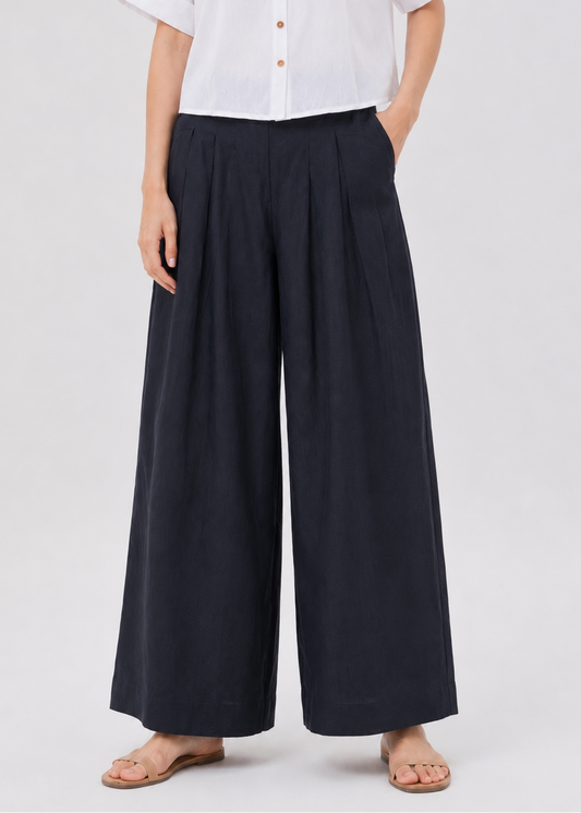 LINEN WIDE LEG TROUSER