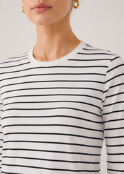 striped crew neck tshirt