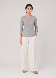 front open knit shirt