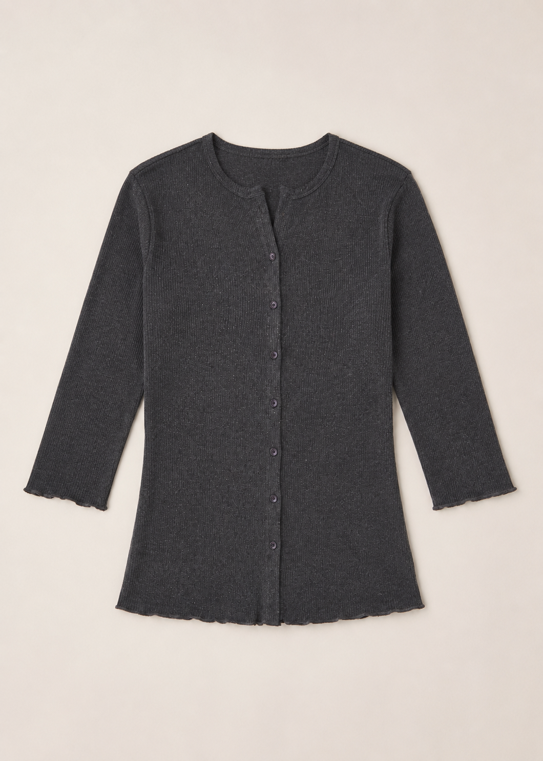 front open knit shirt