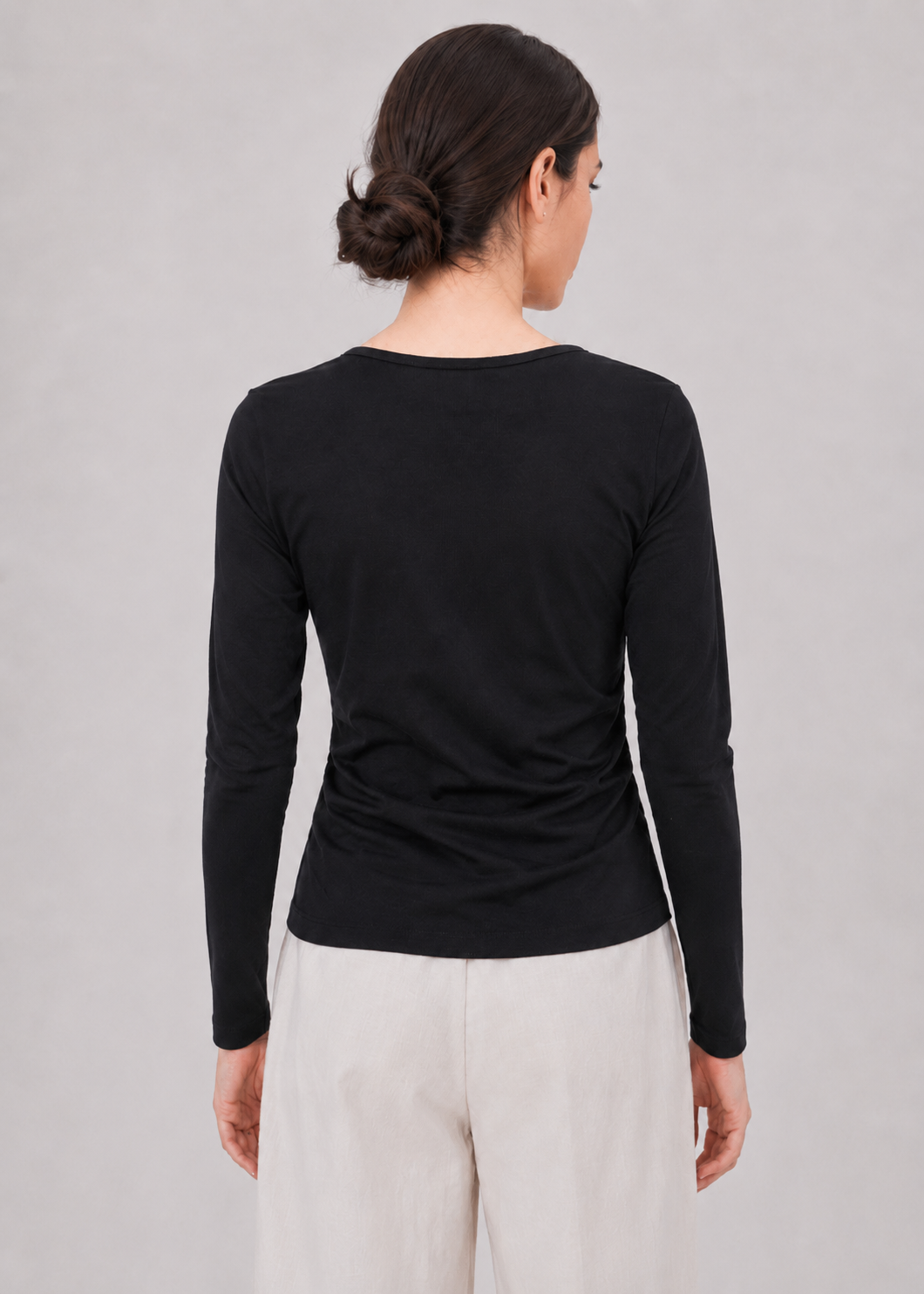 double neck half zip T-shirt