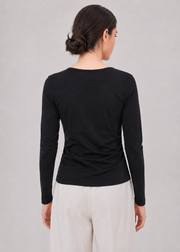 double neck half zip T-shirt