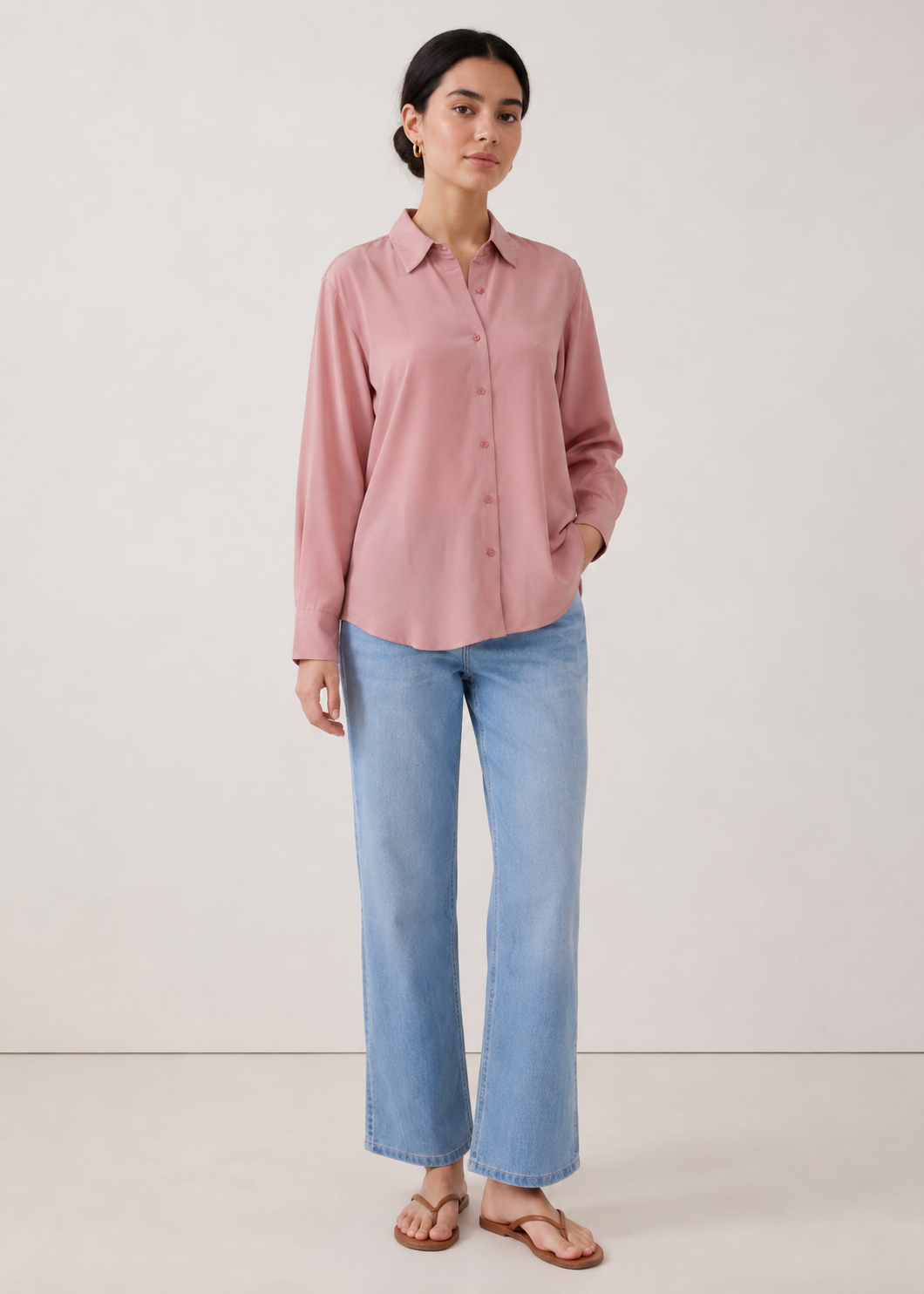 Button Down Sleek Shirt - WWS043SS26B