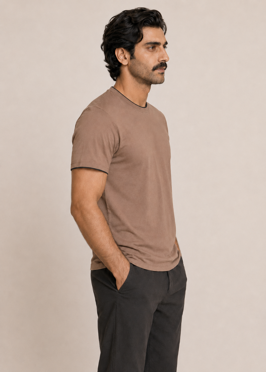 Crew Neck Double-Neck Shirt