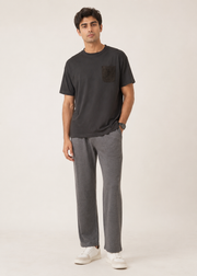 Crew Neck suede pocket T-Shirt