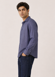 linen blend checkered shirt