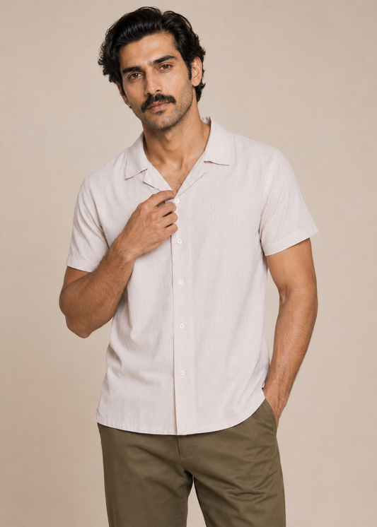 NOTCH COLLAR JACQUARD SHIRT