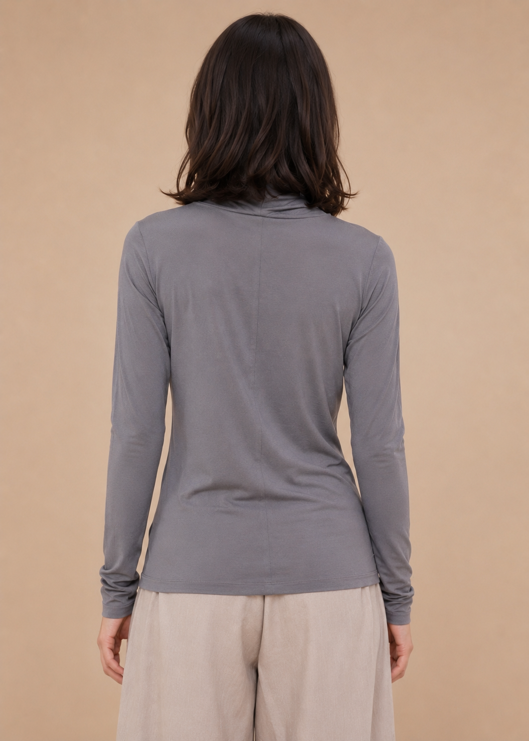 drapped neck knit top