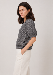 cropped checkered top