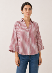 boxy cut striper shirt - WWS03SS26A