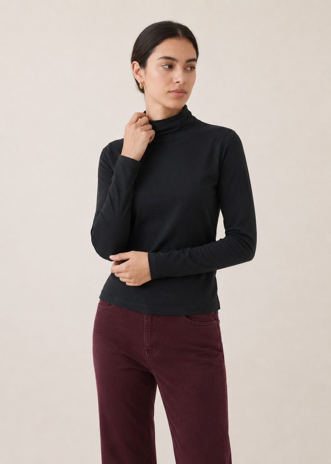 mock neck tshirt