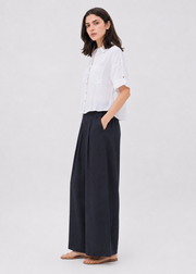 wide leg linen trousers