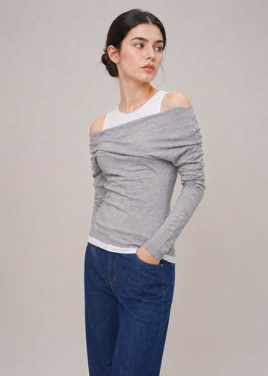 LAYERED OFF-SHOULDER TOP