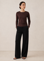 double neck half zip T-shirt - WKT017SS26A