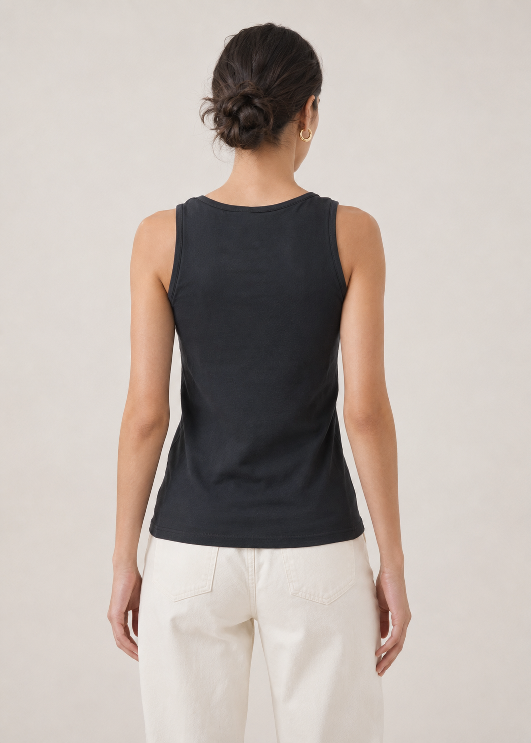 boat neck tank top with slogan - WKT06SS26A