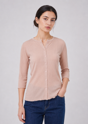 front open knit shirt