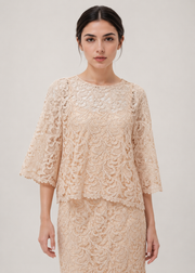 Women's Elegant Lace Co-Ord Dress Set