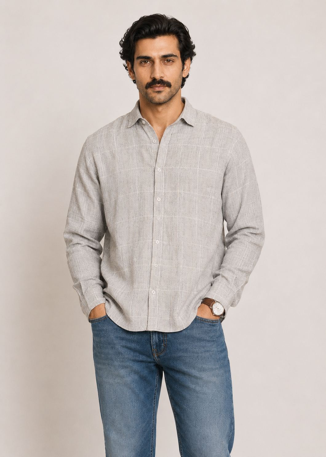100% Linen Yarn-Dyed Shirt