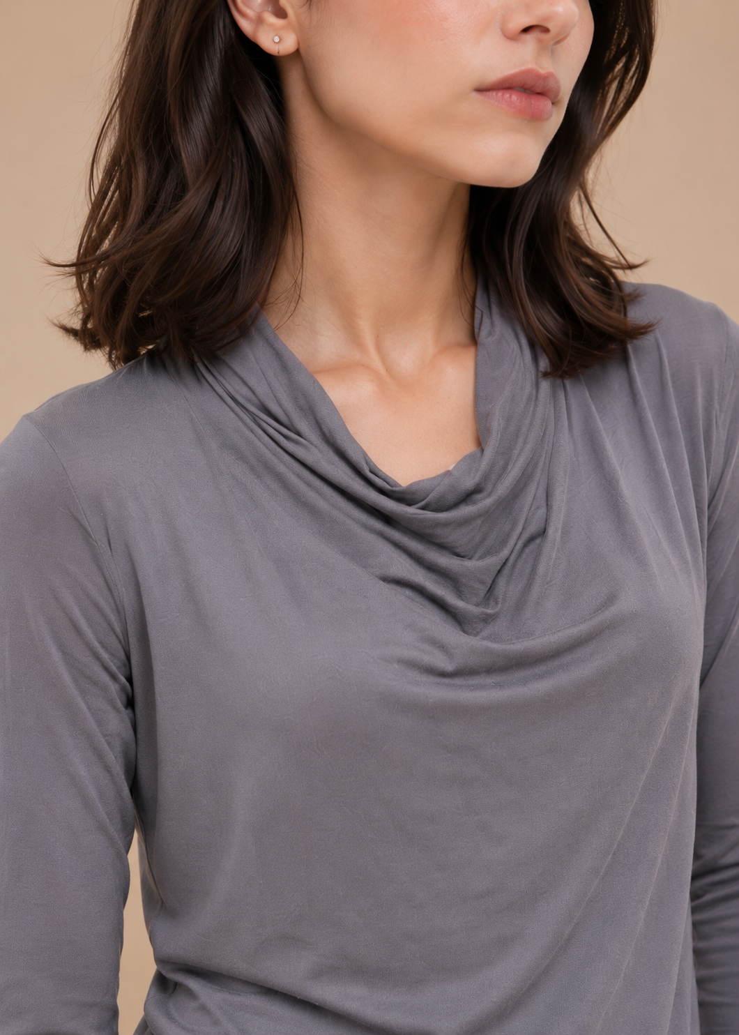 drapped neck knit top