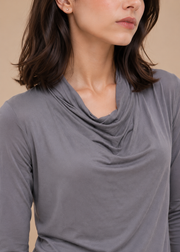 drapped neck knit top