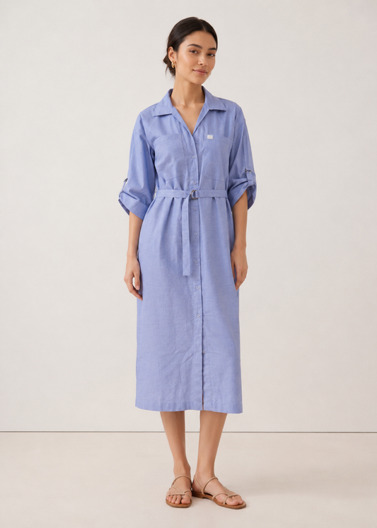 Front Open Woven Dress