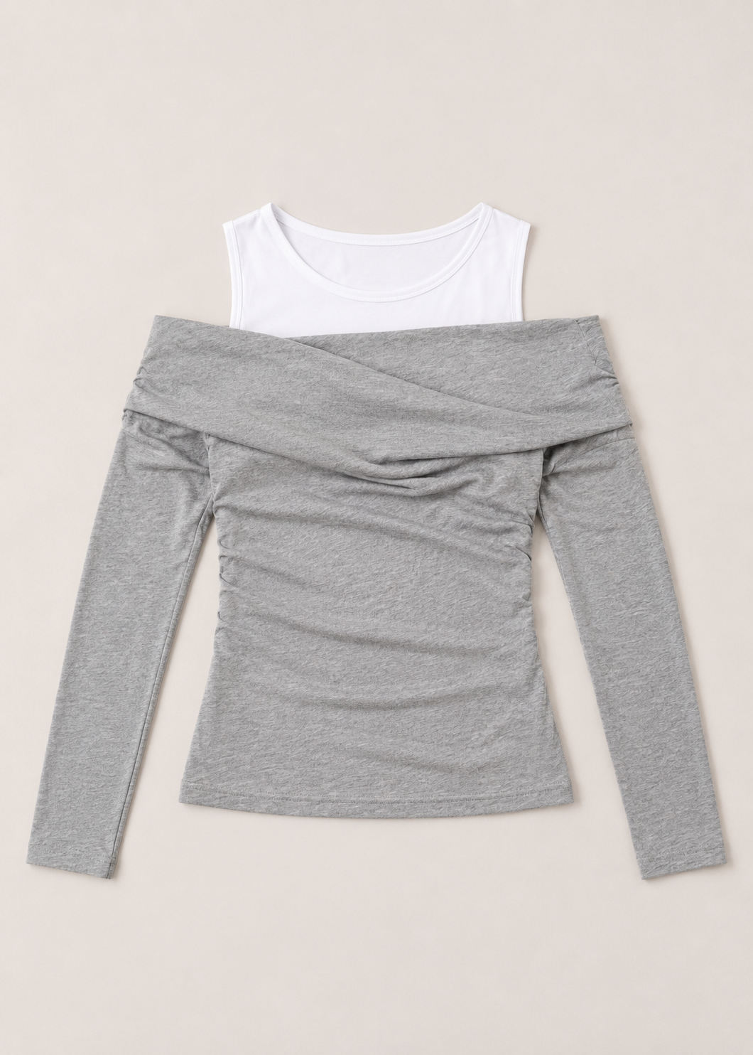 double shirt off shoulder top