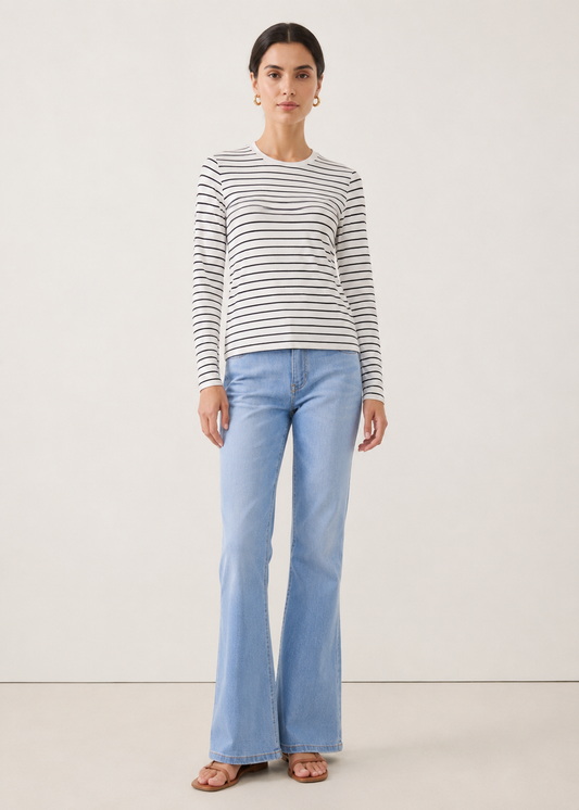 striped crew neck tshirt