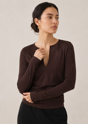 double neck half zip T-shirt - WKT017SS26A