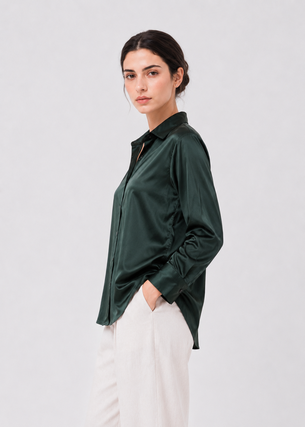NOTCH COLLAR JACQUARD SHIRT