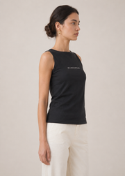 boat neck tank top with slogan - WKT06SS26A