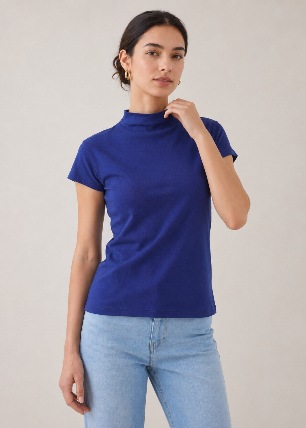 mock neck tshirt - WKT05SS26A